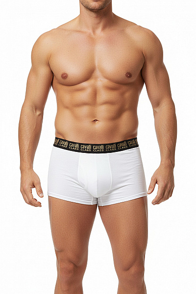 Roberto Cavalli Pánské Boxerky Bílé Bavlněné Vel. XXL