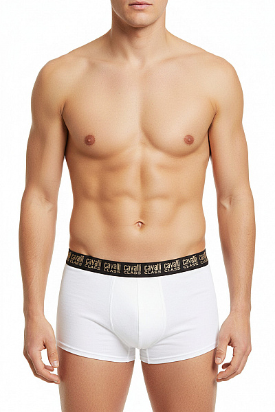 Roberto Cavalli Pánské Bavlněné Boxerky Bílé Velikost L