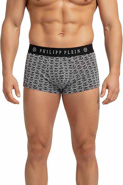 PHILLIP PLEIN Pánské Boxerky S Potiskem PP Hexagon Velikost L
