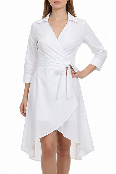 ZARA Bílé Zavinovací šaty S Dlouhým Rukávem Volnočasové Vel. EU Xl