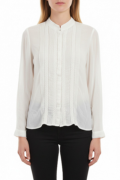 JOSEPHINE&CO Dámská Elegantní Průhledná Košile S Dlouhým Rukávem A Stojáčkem Velikost EU M