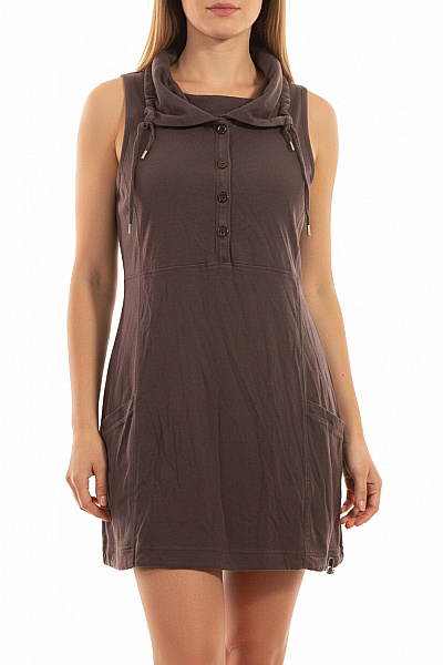 CECIL šaty Bez Rukávů Volnočasové S Kapsami Hnědé Vel. EU XL