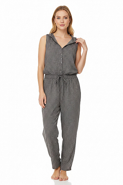 OPUS Overal Bez Rukávů šedý Vzorovaný Viskózový Velikost 36