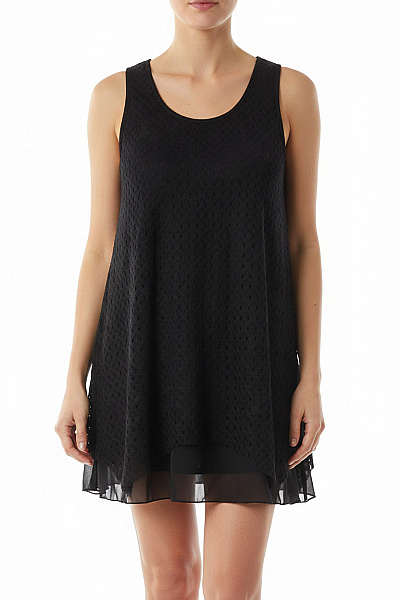IZABEL LONDON Dámské šaty Bez Rukávů Krajkové Letní Volnočasové černé Velikost EU 40
