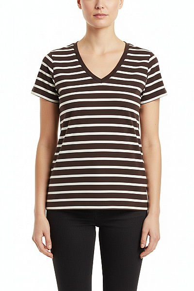 LEVIS Dámské Bavlněné Tričko S Krátkým Rukávem A Pruhovaným Vzorem Velikost EU M