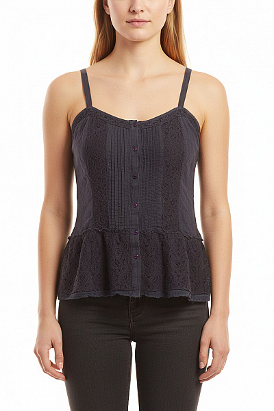 SUPERDRY Dámské Bavlněné Tílko šedé Květinový Vzor Velikost EU L