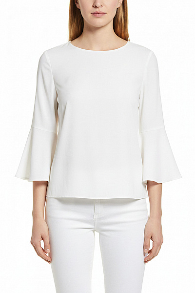 Topshop Bílá Halenka S Dlouhým Zvonovým Rukávem Velikost EU 40