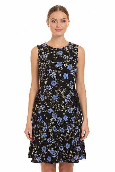 Dorothy Perkins Dámské šaty Bez Rukávů Květované Bavlněné Letní Volnočasové černé Vel. 34