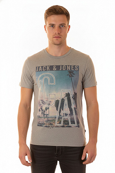 JACK & JONES Pánské Tričko S Krátkým Rukávem A Potiskem Kalifornie Velikost S