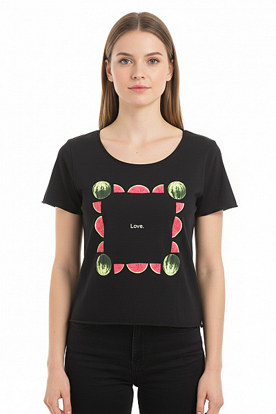 TEZENIS Dámské Tričko S Krátkým Rukávem A Potiskem Melounů A Nápisem Love Vel. S
