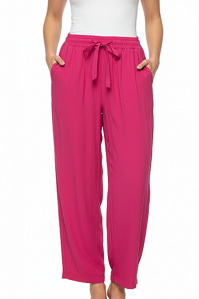 ZARA Dámské Růžové Volnočasové Kalhoty S Mašlí Vel. L