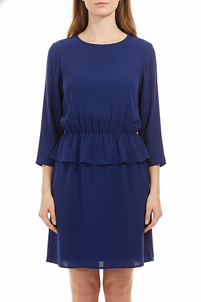 Y.A.S Dámské šaty S Dlouhým Rukávem Elegantní Modré Velikost M