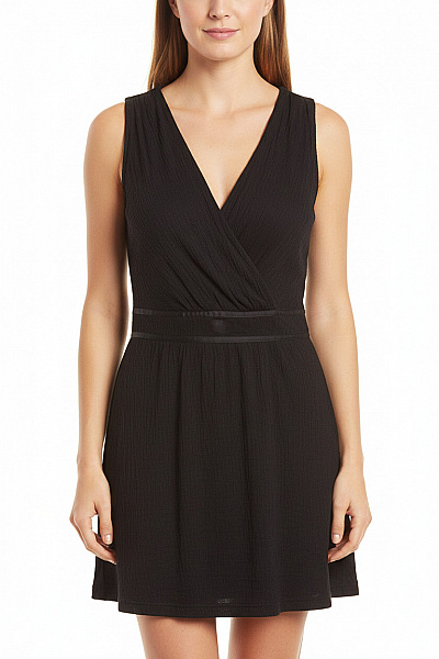 MANGO Dámské šaty Zavinovací Mušelínové Letní Elegantní černé Velikost M