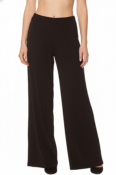 Dlouhé černé Zvonové Kalhoty Volnočasové Vel. 38