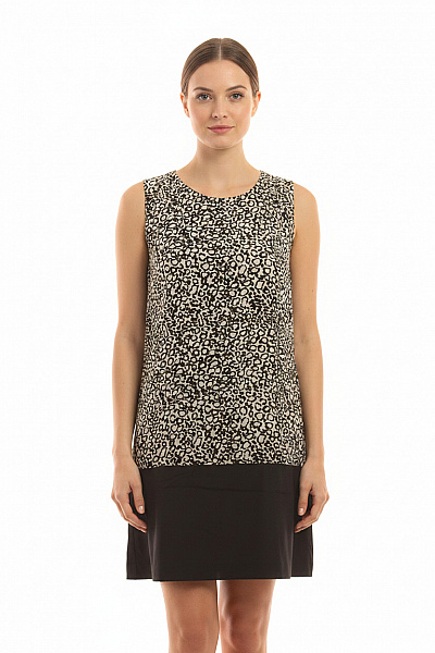 InWear šaty Bez Rukávů Zvířecí Vzor černé Bílé Vel. 38