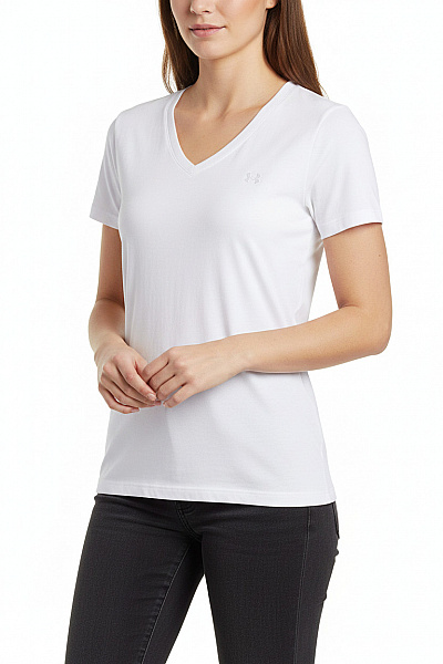 DIESEL Dámské Tričko Bílé S Krátkým Rukávem A Výšivkou Basic Vel. L