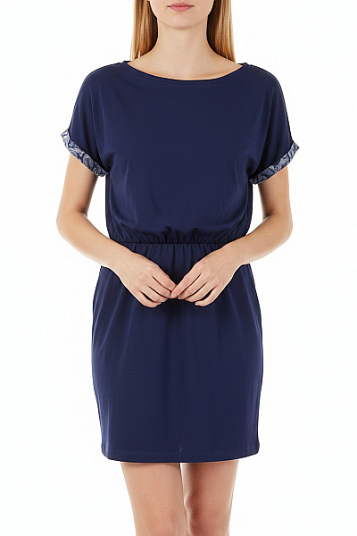 S.OLIVER Dámské Tričkové šaty Modré Volnočasové Vel. 32