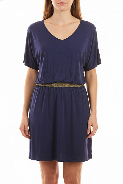 Envie Du Fraise Dámské Modré šaty Tričkové S Páskem Vel. M