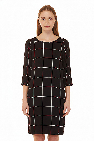 InWear šaty S Dlouhým Rukávem Kostkované Vel. 34