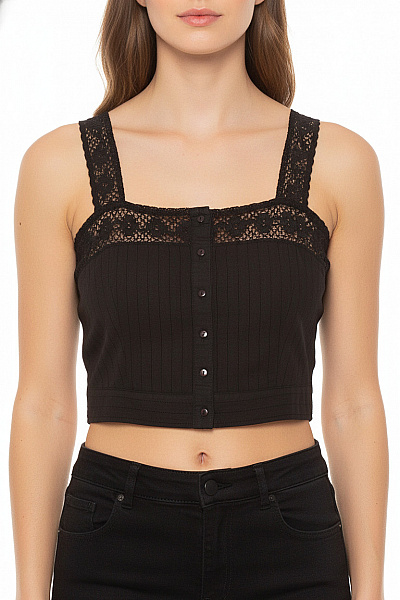 NA-KD Dámské černé Tričko Bez Rukávů Crop Top S Průstřihy Velikost 36