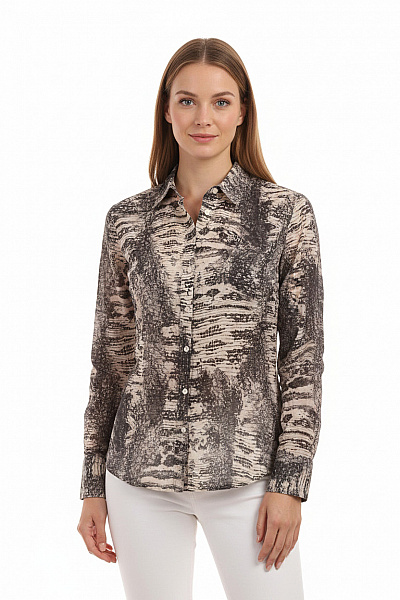 JETTE Dámská Košile S Dlouhým Rukávem Vzorovaná Elegantní Vel. EU 40