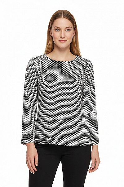 TOMMY HILFIGER Dámská Halenka S Dlouhým Rukávem A Potiskem Geometrických Trojúhelníků Velikost EU L