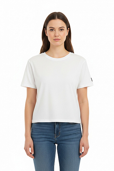 NA-KD Dámské Tričko S Krátkým Rukávem Bílé Bavlněné Basic Crop Top Velikost EU M