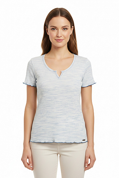 Hollister Dámské Tričko S Krátkým Rukávem Modré Melírované Velikost EU M