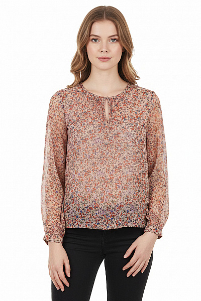 Y.A.S Dámská Halenka S Dlouhým Rukávem A Květinovým Potiskem Velikost S