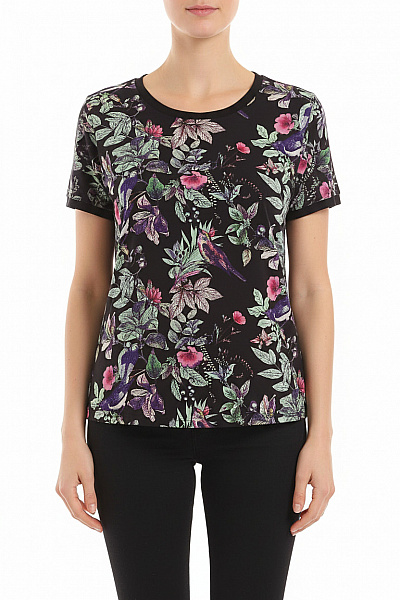 Bloom Dámské Tričko S Krátkým Rukávem A Květinovým Vzorem Vel. EU 42