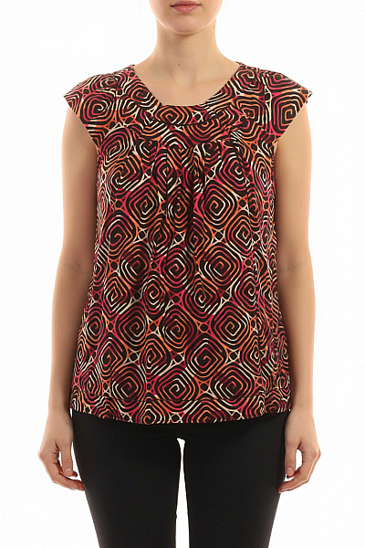 Marks & Spencer Dámská Halenka S Krátkým Rukávem A Potiskem Oranžová Velikost EU M