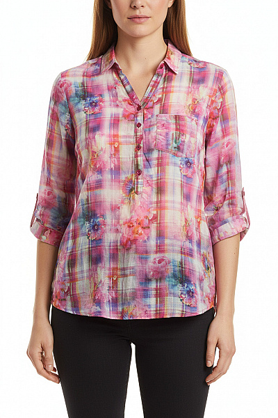 CECIL Dámská Halenka S Dlouhým Rukávem A Potiskem Kostkovaná Velikost EU M