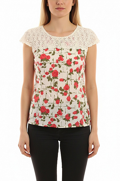 Phase Eight Dámská Halenka Bez Rukávů S Květinovým Potiskem A Krajkou Bílá Velikost EU L