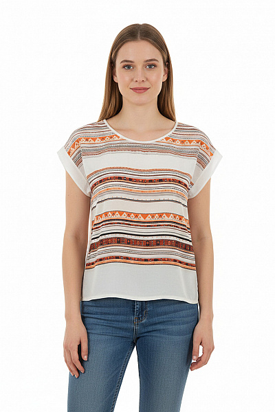 ZARA Dámská Halenka Bez Rukávů S Potiskem Etno Velikost EU S