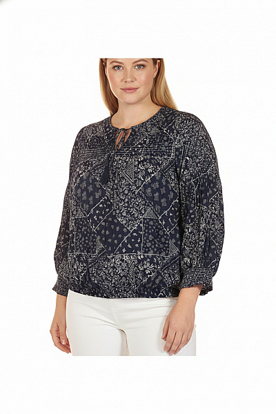 Marks & Spencer Dámská Halenka S Dlouhým Rukávem A Potiskem Boho Velikost EU 44