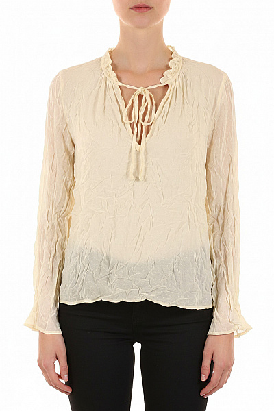 MANGO Dámská Halenka S Dlouhým Rukávem A Volánky žlutá Vel. XS