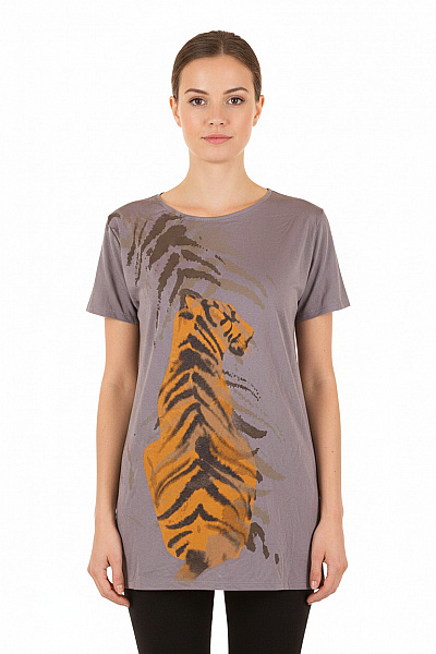 Wallis Dámské Tričko S Krátkým Rukávem A Potiskem Tygra Velikost S