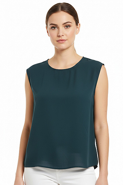 TOMMY HILFIGER Dámská Halenka Krátký Rukáv Volná Viskóza Tmavě Modrá Velikost 8