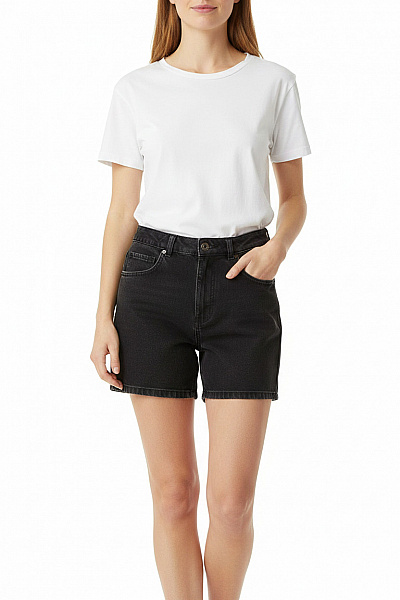 ZARA Dámské Džínové Kraťasy S Vysokým Pasem Volnočasové Krátké černé Velikost EU 36