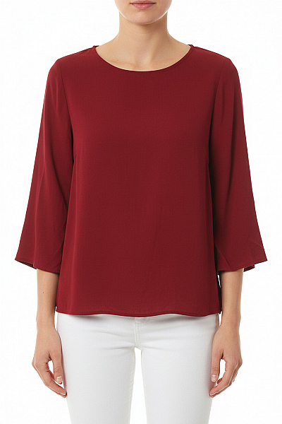 One More Story Dámská červená Halenka S Krátkým Rukávem Velikost 36