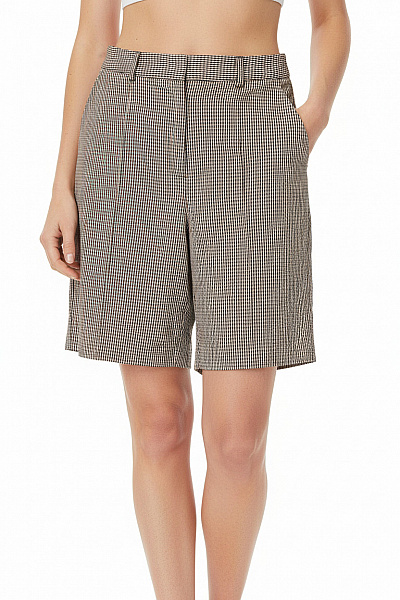 Topshop Dámské Kraťasy Kostkované Volnočasové S Kapsami Polyesterové Vel. 36