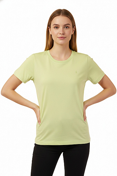 Armedangels Dámské Tričko S Krátkým Rukávem žluté Bavlněné Jednobarevné Basic Velikost S