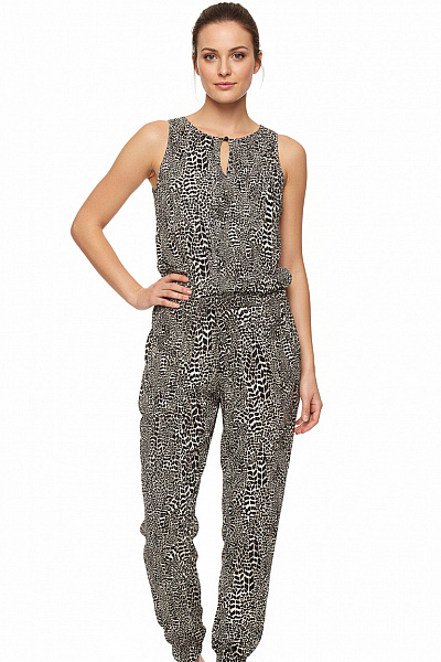 Street One Dámský černobílé Overal Bez Rukávů Vzorovaný Vel. 38