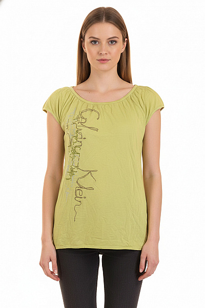 Calvin Klein Dámské Tričko Krátký Rukáv Zelené S Potiskem Vel. XS