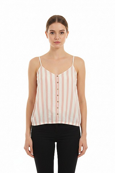 ONLY Dámské Tílko Pruhované Růžové Bez Rukávů Velikost 38