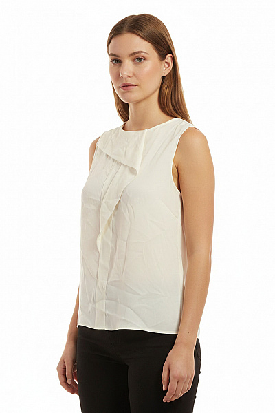 ZARA Bílá Halenka Bez Rukávů Elegantní Asymetrická Velikost M