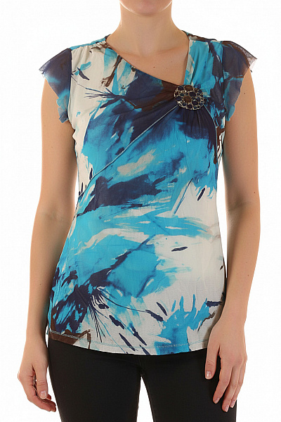 GIL BRET Dámská Halenka S Krátkým Rukávem A Potiskem Barevná Vel. 36