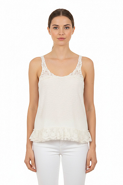 Hollister Dámské Tílko Krajka Volán Bez Rukávů Vel. XS