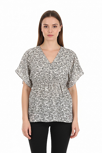 Usha Dámská Halenka S Krátkým Rukávem A Potiskem Volná Vel. 34