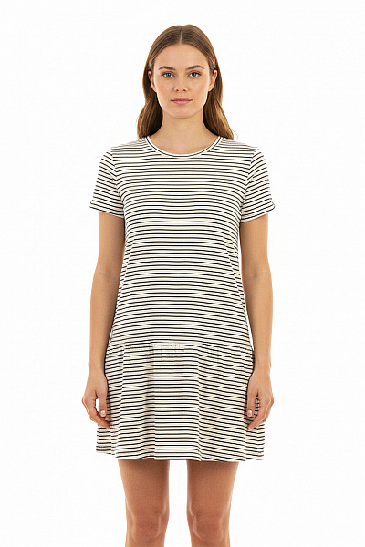 Pepe Jeans Dámské Pruhované Tričkové šaty S Krátkým Rukávem Volnočasové Bavlněné Letní Vel. M